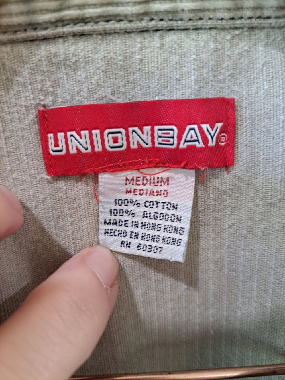 Vtg Unionbay Mens Medium Khaki Corduroy Sleeveless Button-Up Vest Pockets 90's - Picture 2 of 13